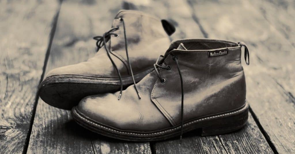 a pair of old boots
