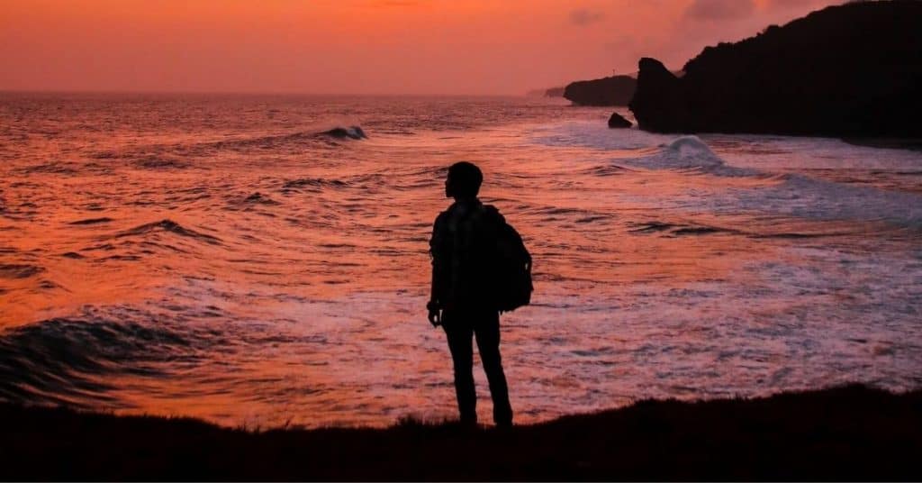 vizualization - staring at the sea at sunset