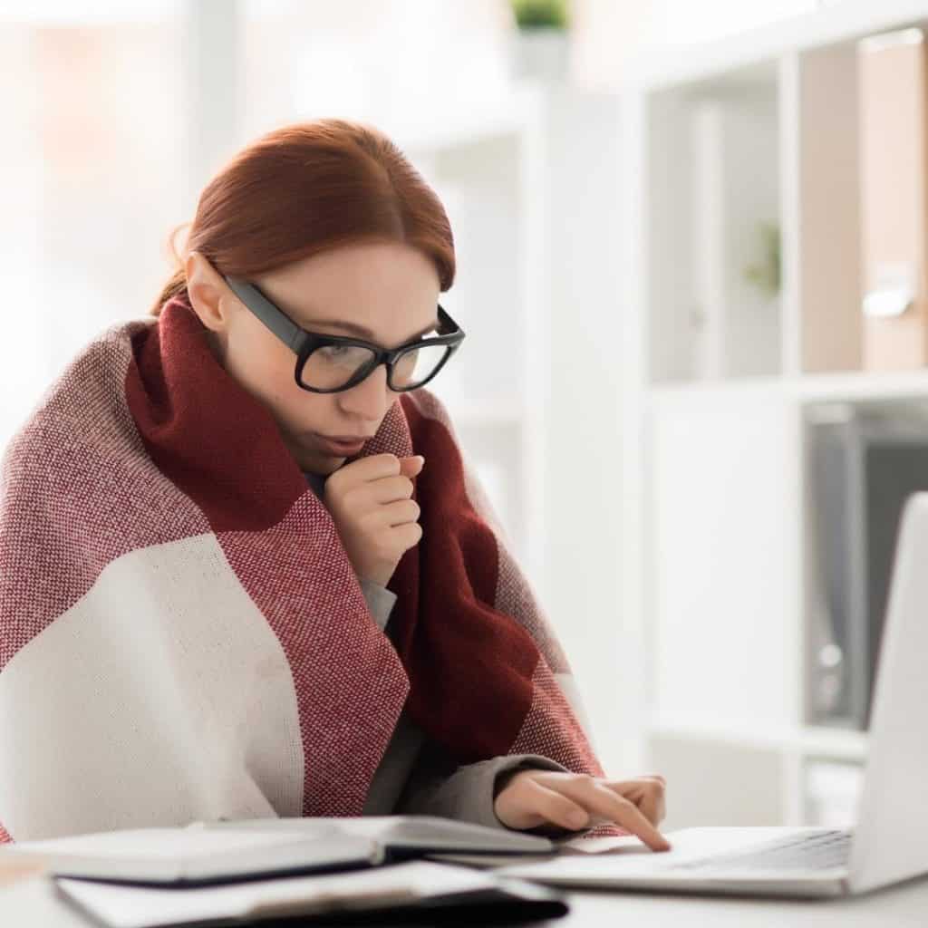 If your work environment is too cold it could significantly impact your focus.